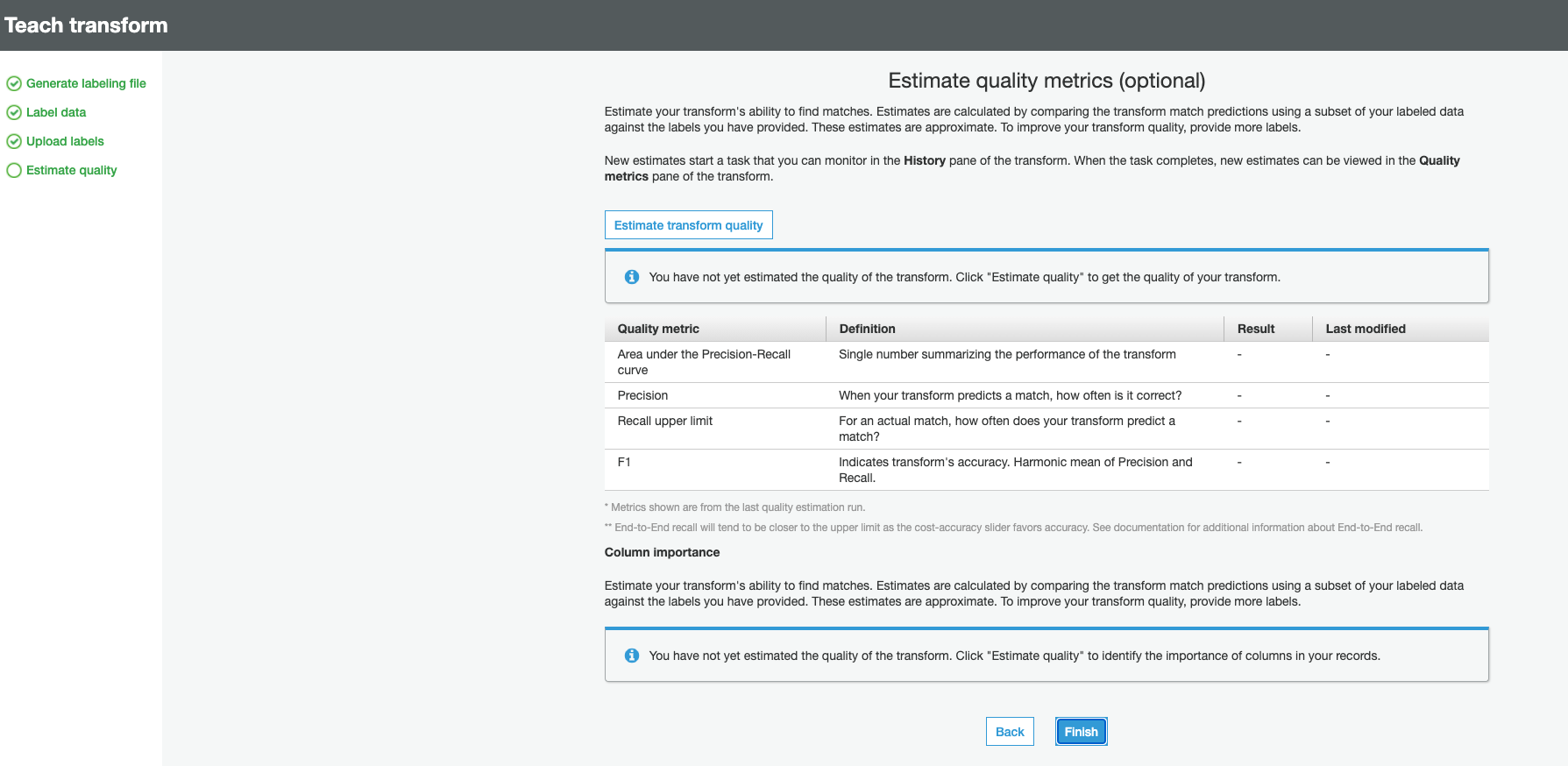 EstimateQualityMetrics